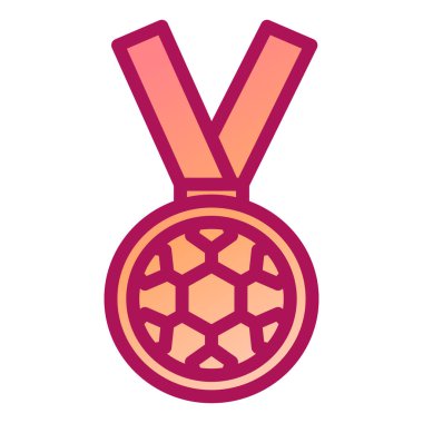 Kurdele vektör illüstrasyonlu madalya