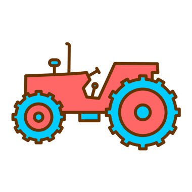 Traktör ikon vektör illüstrasyonu