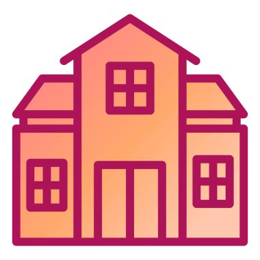 Bina. Web simgesi basit illüstrasyon