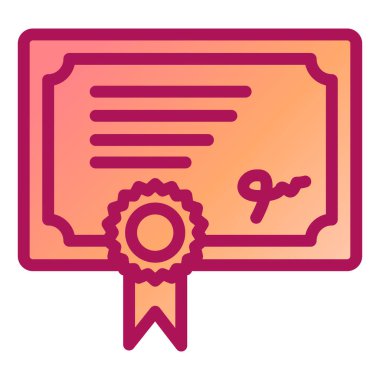 Sertifika. Web simgesi basit illüstrasyon