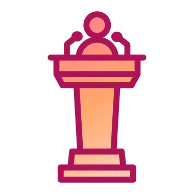 Podyum. Web simgesi vektör illüstrasyonu