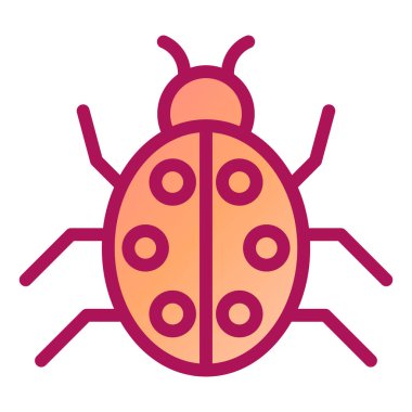 Uğur böceği. Web simgesi basit illüstrasyon