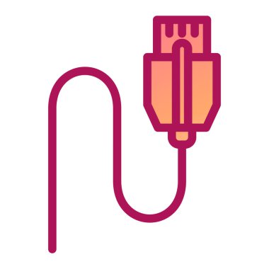 usb kablo simgesi vektör illüstrasyonu