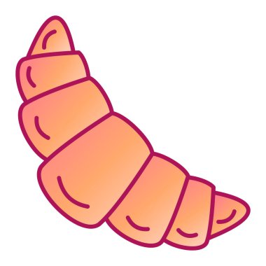 Kruvasan ikonu. Beyaz arkaplanda deniz kabuğu çizimi çizimi