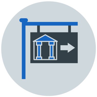 Müze modern simge vektör illüstrasyonunu imzaladı