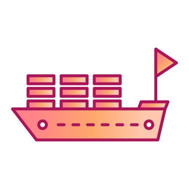 Gemi. Web simgesi basit illüstrasyon