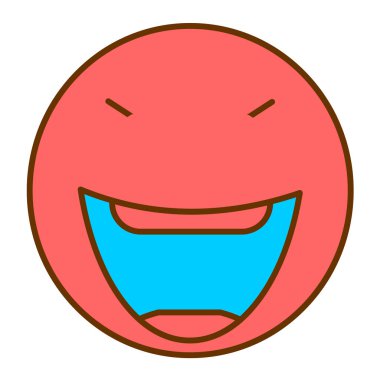 Face emoticon simge vektör illüstrasyonu