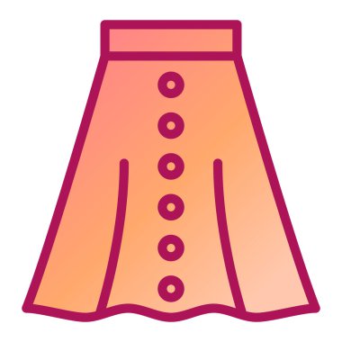 etek düz simgesi, vektör çizim