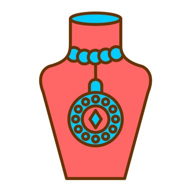 kolye simgesi, vektör illüstrasyonu