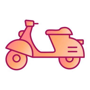 Scooter ikonu. Web için motosiklet vektör simgelerinin karikatür çizimi