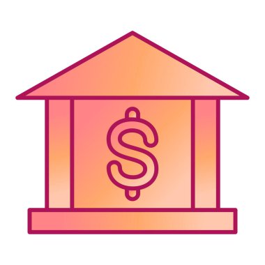 Banka binası simgesi vektör illüstrasyonu