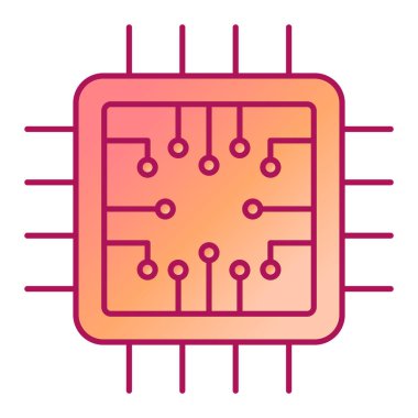 işlemci simge vektör çizim