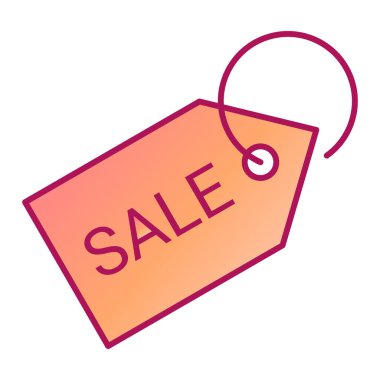 kırmızı kurdeleli satış etiketi, vektör çizimi