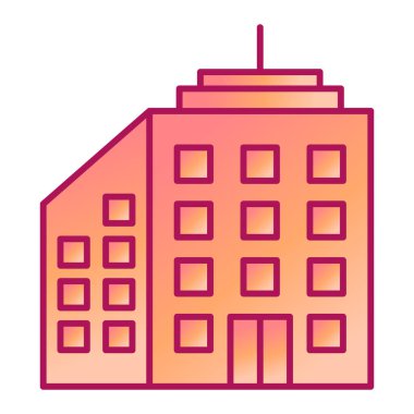 Bina. Web simgesi basit illüstrasyon