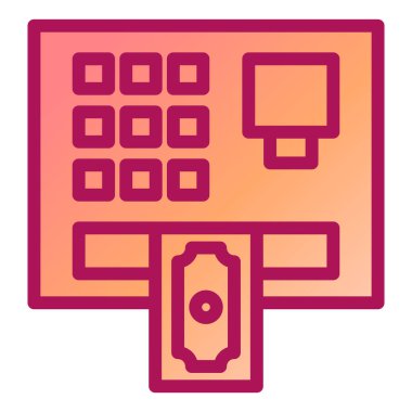 ATM 'de. Web simgesi basit illüstrasyon