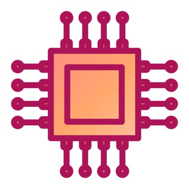 İşlemci. Web simgesi basit illüstrasyon