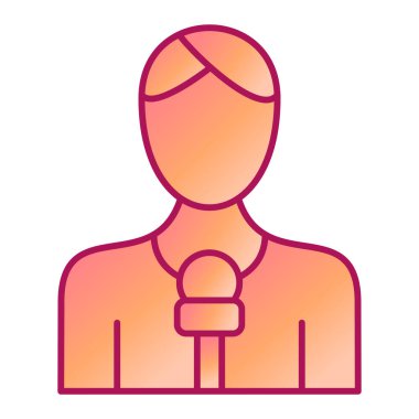 Muhabir. Web simgesi basit illüstrasyon