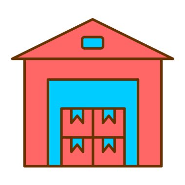 Bir dağıtım kamyonu simgesinin vektör çizimi