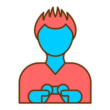 Gözlüklü adam Avatar karakter vektör çizim tasarımı