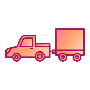 dağıtım kamyonu ikonu vektör çizimi tasarımı