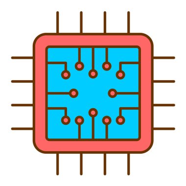 İşlemci. Web simgesi basit illüstrasyon