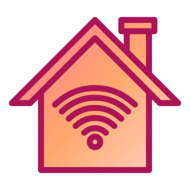 ev, ev, kablosuz internet, bağlantı, kablosuz, web simgesi. vektör