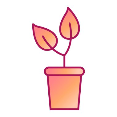 bitki pot ikonu vektör illüstrasyonu