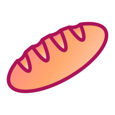 Lezzetli ekmek ikonu, vektör illüstrasyonu