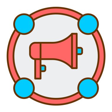 Megafon. Web simgesi basit illüstrasyon