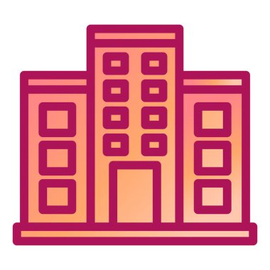 Bina. Web simgesi basit illüstrasyon