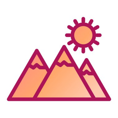 Dağlar. Web simgesi basit illüstrasyon