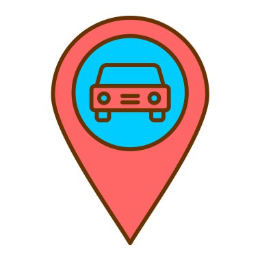 araba park simgesi vektör illüstrasyon