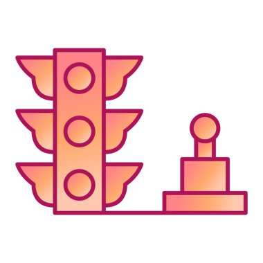 Trafik ışığı düz simgesi, vektör illüstrasyonu