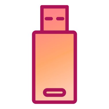 usb flash disk simge vektörü. İnce çizgi işareti. izole edilmiş sınır sembolü çizimi