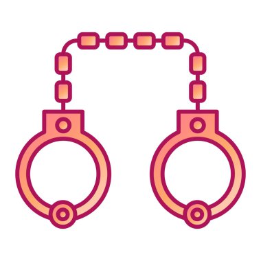 zincir ikon vektör illüstrasyon tasarımı ile kelepçeler