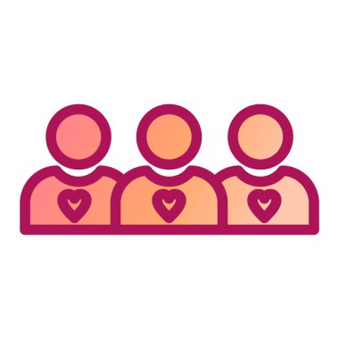 aşk vektörü renk çizgisi simgesi