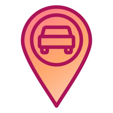 araba pin ikonu vektör illüstrasyonu