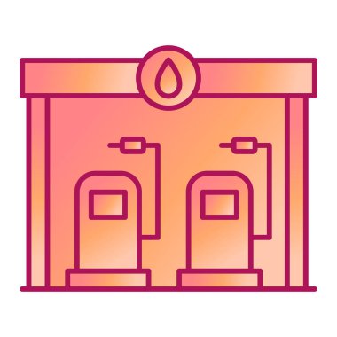 Yağ pompası ikonu. Web için gaz enerji vektör simgelerinin özet çizimi