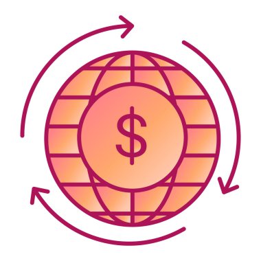 küresel ekonomi simgesi vektör illüstrasyonu