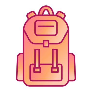 sırt çantası simgesi vektör illüstrasyonu