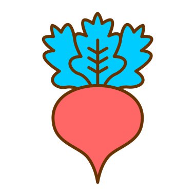 Gıda tasarımı için beyaz arkaplanda izole edilmiş taze sebze ikonu vektör illüstrasyonu.