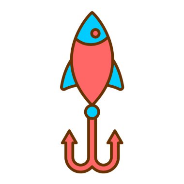 Roket. Web simgesi basit illüstrasyon