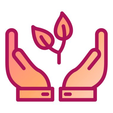 Bitki vektör illüstrasyonlu eller