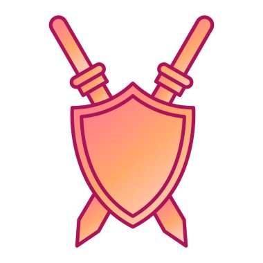 Kılıç vektör illüstrasyon tasarımlı kalkan