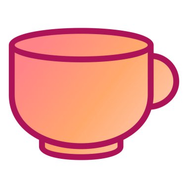 Kahve fincanı ikonu. Web için sıcak içecek vektör simgelerinin özet çizimi