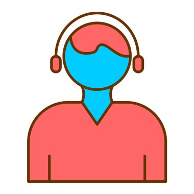 Çağrı merkezi profil vektör çizimi