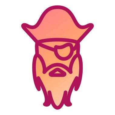 Beyaz arka planda izole edilmiş korsan simgesi. vektör illüstrasyonu