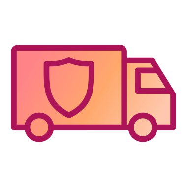 dağıtım kamyonu ikonu vektör çizimi