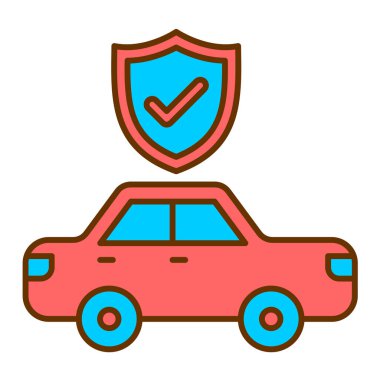 araba sigortası ikonu vektör illüstrasyonu