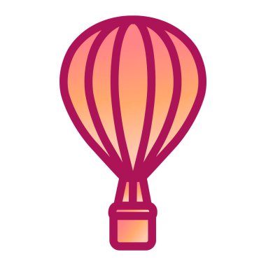 Sıcak hava balonu ikonu. Web için aerostat vektör simgelerinin özet çizimi